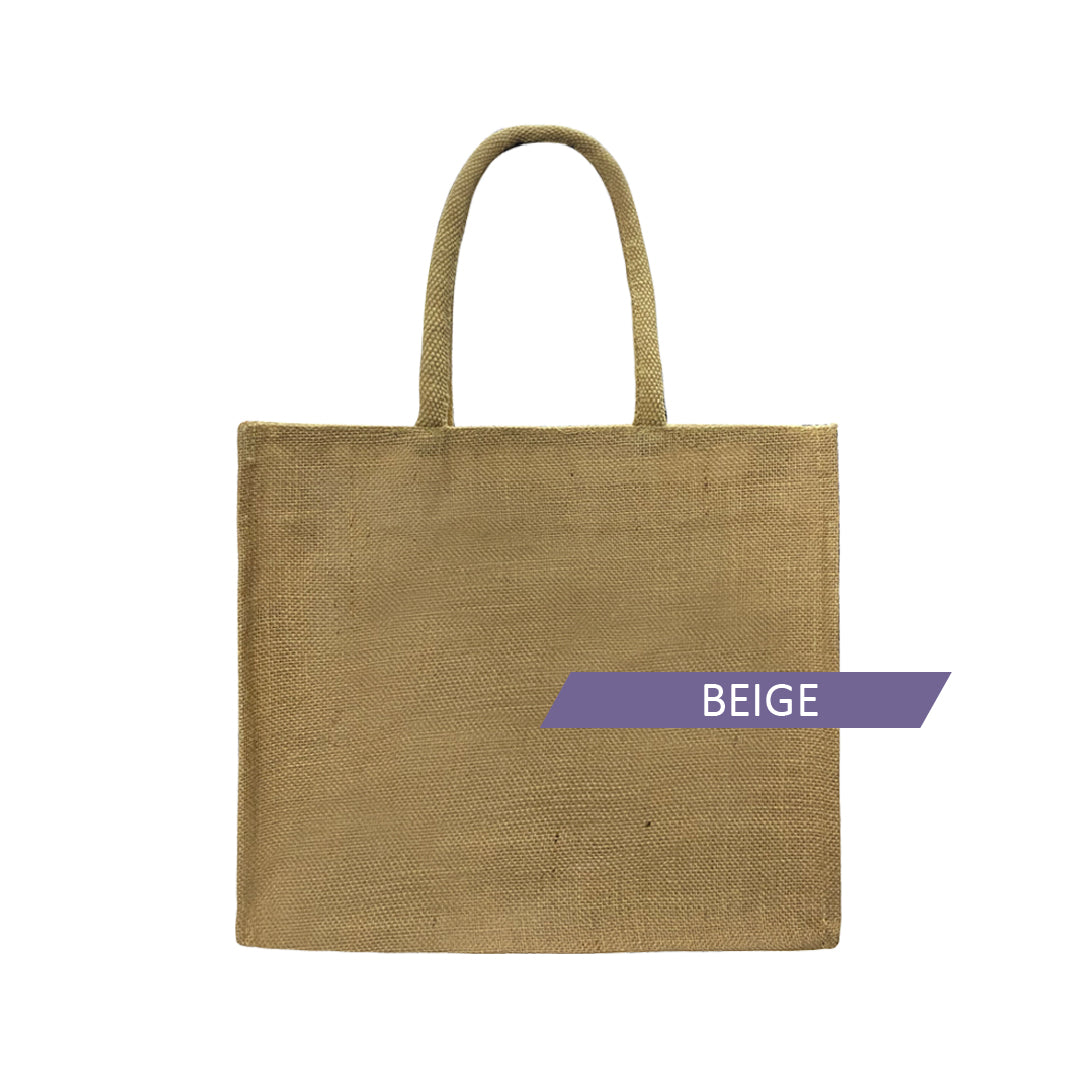 JB-07 Beige medium jute bag front view