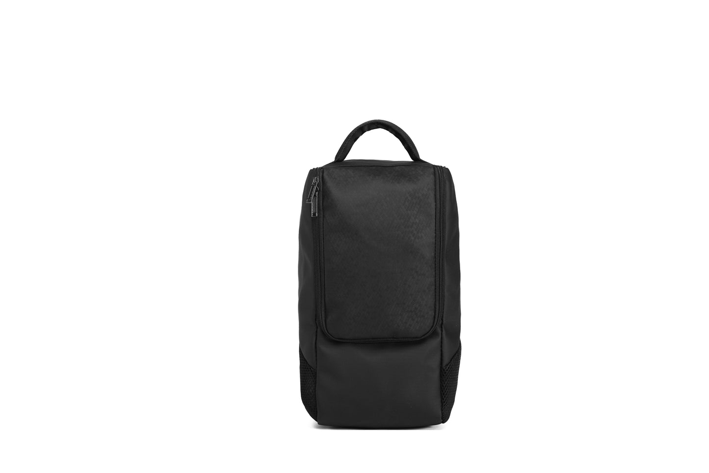Black backpack on a white background