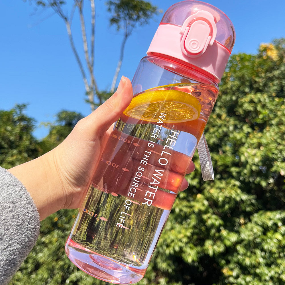 OS-DF 2305 Plastic Water Bottle in Pink โ Front View