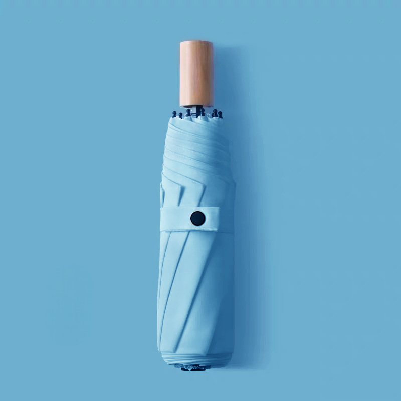 OS-UM 3021 wood handle umbrella in Light Blue