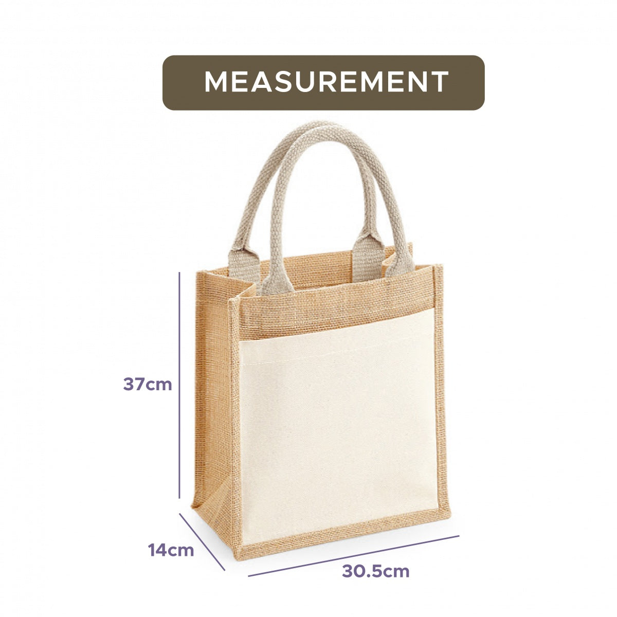 JB-05 small jute bag natural color