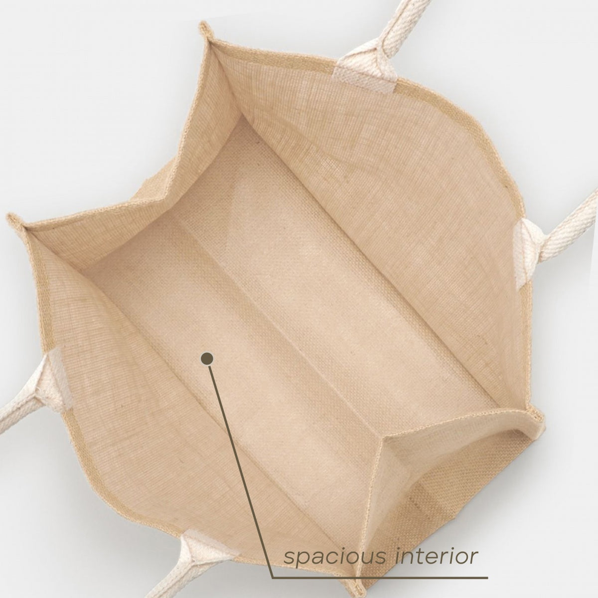 JB-05 small jute bag natural color in inside view