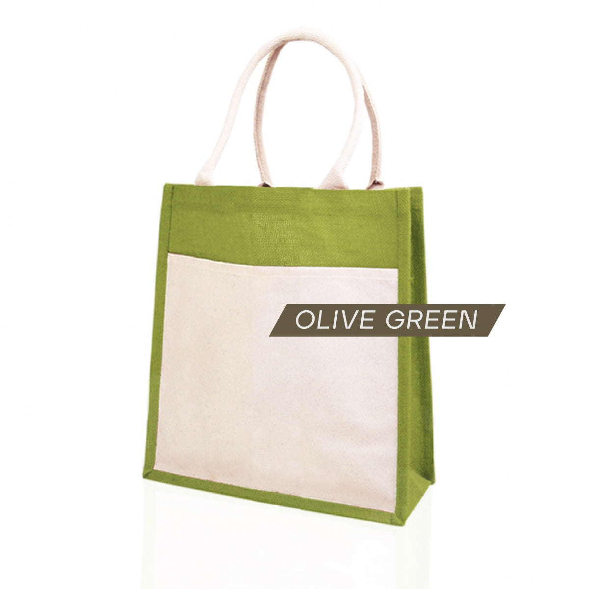JB-05 small jute bag olive green color