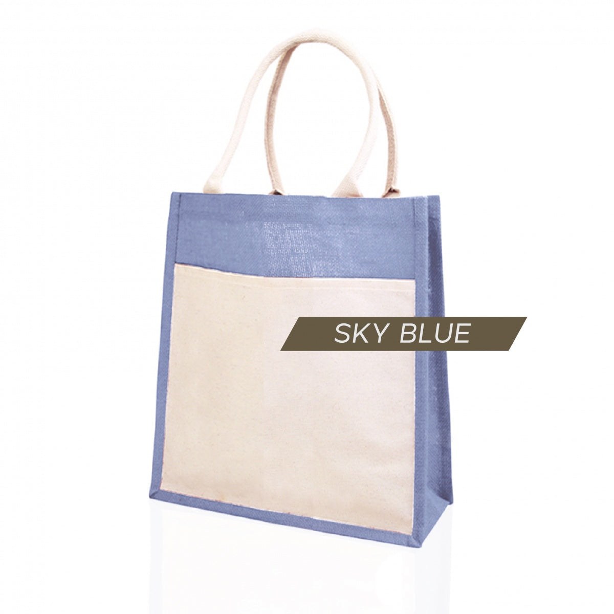 JB-05 small jute bag sky blue color