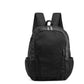 Black backpack on a white background