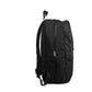 Black backpack on a white background