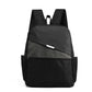 Black backpack with a gray section on a white background