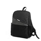 Black and gray backpack on a white background