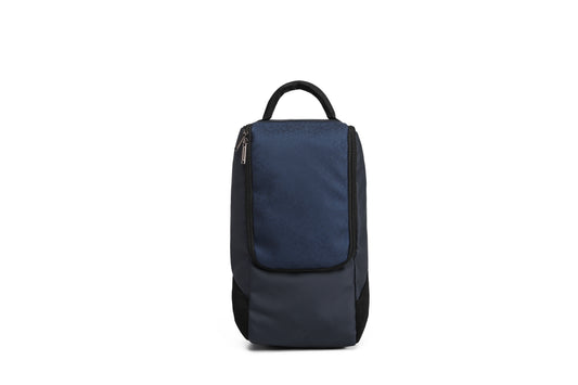 Navy blue backpack on a white background
