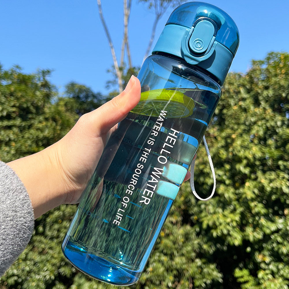 OS-DF 2305 Plastic Water Bottle in Blue – Front View